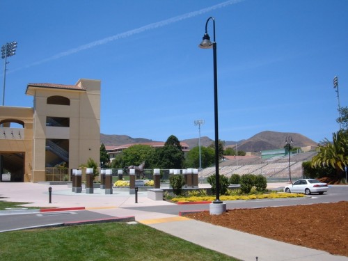 Mustang Memorial Plaza.  Honors those killed in 1960 plane crash.