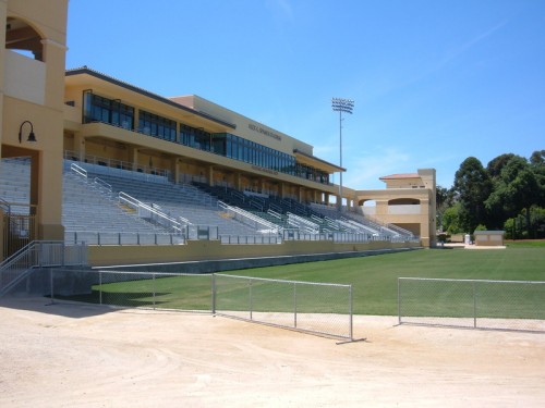 New west side stands, press box and donar suites